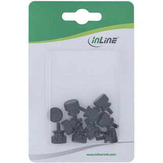 InLine Rndelschrauben fr Gehuse, Alu, schwarz, 10er Pack