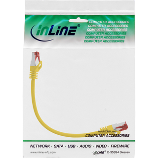 InLine Patchkabel, S/FTP (PiMf), Cat.6, 250MHz, PVC, Kupfer, gelb, 0,25m