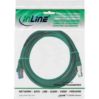 InLine Patchkabel, S/FTP (PiMf), Cat.6A, 500MHz, halogenfrei, Kupfer, grn, 2m