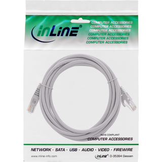 InLine Patchkabel, U/UTP, Cat.5e, grau, 1m