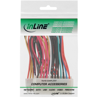 InLine Strom Verlngerung intern, 24pol ATX Stecker / Buchse, Netzteil zu Mainboard, 0,2m