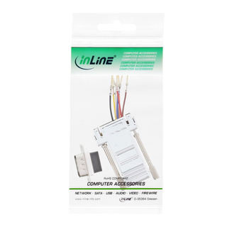 InLine Adapter, 9pol Sub D Stecker an RJ45 Buchse, metallisiert