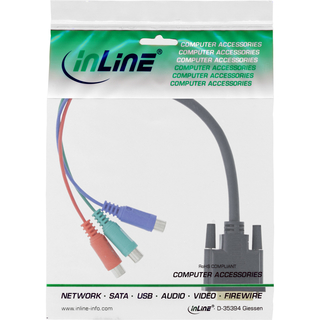 InLine DVI-I Kabel, 24+5 Stecker 3x Cinch RGB, 15cm