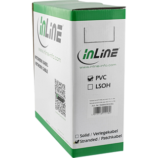 InLine Patchkabel Cat.6 S/FTP (PiMf), wei, AWG27, PVC, CU, 100m