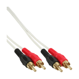 InLine Cinch Kabel, 2x Cinch, Stecker / Stecker, wei / gold, 10m