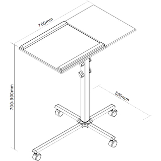 InLine Trolley for Notebook and Projector height 700 - 900mm