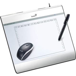 Graphic tablet, Genius MousePen i608x, 8x6, with pen (pressure sensitive) & mouse, USB, silver